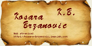 Kosara Brzanović vizit kartica